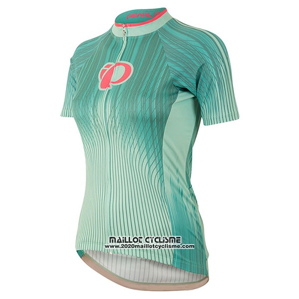 2017 Maillot Ciclismo Femme Pearl Izumi Vert et Blanc Manches Courtes et Cuissard